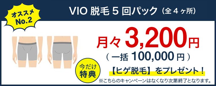 VIO脱毛3ヶ月通い放題（全4ヶ所）